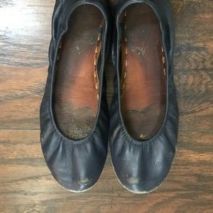 California Navy Tieks with Tarrago Polish Well Loved size 7